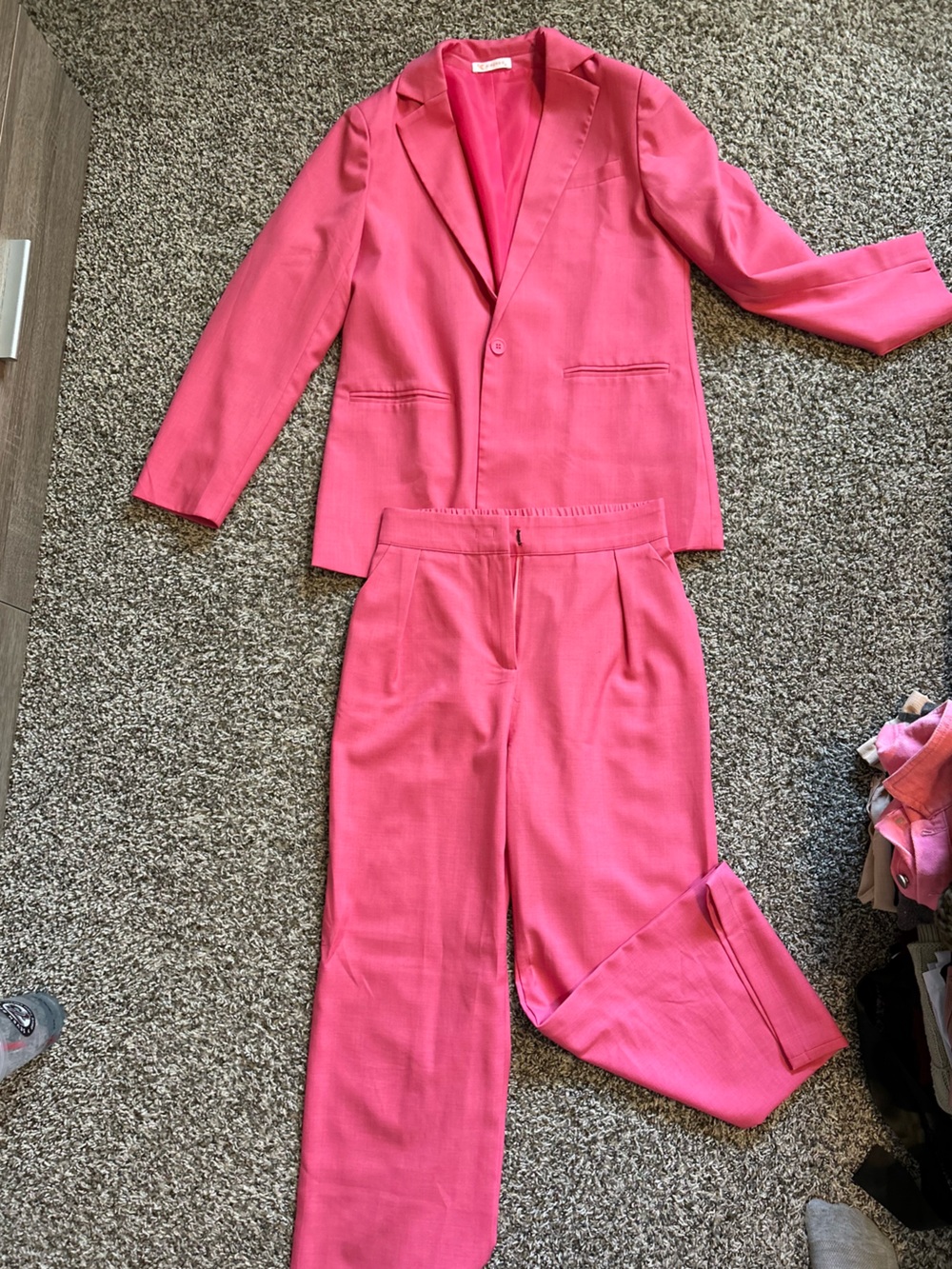 Women’s Pink Suit Jacket and Pants Set